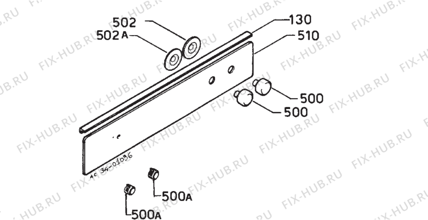 Взрыв-схема плиты (духовки) Zanussi ZE40N - Схема узла Command panel 037